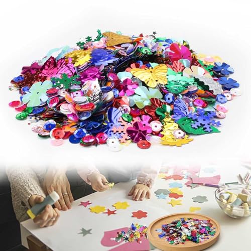 HJIAMA Pailletten, Sternförmiges Glitzer Sticker, Regenbogen-Glitzer-Design, Leuchtende Farben, Große Pailletten, Geeignet für Heimwerker, Dekoration, Grußkartenherstellung HJIAMA Pailletten, Sternförmiges Glitzer Sticker, Regenbogen-Glitzer-Design, Leuchtende Farben, Große Pailletten, Geeignet für Heimwerker, Dekoration, Grußkartenherstellung von HJIAMA