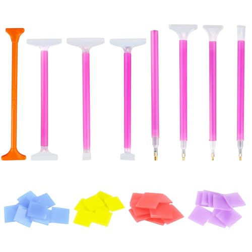 8 Stück Diamantmalerei Stift Kunststoff, Kunststoff Diamond Malstift mit 4 Farben Kleber Ton, Diamond Art Painting Zubehör Stifte Set, Diamant Malerei Stift Set für Kunst Handwerk 8 Stück Diamantmalerei Stift Kunststoff, Kunststoff Diamond Malstift mit 4 Farben Kleber Ton, Diamond Art Painting Zubehör Stifte Set, Diamant Malerei Stift Set für Kunst Handwerk von HJJMN