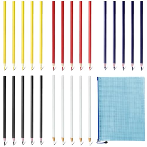 HJJMN 25 Stück Schneiderkreide stift dunkel, schneiderkreidestift wasserlöslich, stoffkreide stift sticken, Nähen Bleistift, Stoff Marker Stift für Schneiderei Nähen Notizen Basteln von HJJMN