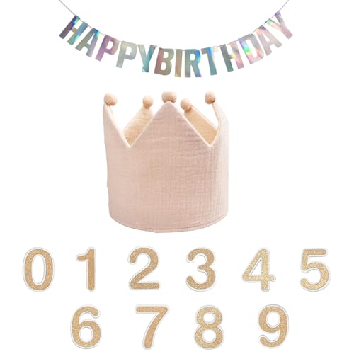 HJJMN Baby Geburtstag Krone Kinder, Wiederverwendbare Kinder Filz Happy Birthday Hut Klassische Filzkrone, Hüte mit verstellbarem Klettverschluss für Mädchen Jungen Baby Kinder Alter 0-9 Jahre Have HJJMN Baby Geburtstag Krone Kinder, Wiederverwendbare Kinder Filz Happy Birthday Hut Klassische Filzkrone, Hüte mit verstellbarem Klettverschluss für Mädchen Jungen Baby Kinder Alter 0-9 Jahre Have von HJJMN