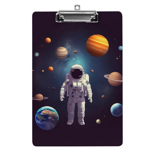 Astronaut Sonnensystem Planeten Acryl-Klemmbretter mit niedrigem Profil-Clip zum Aufhängen, personalisierte Klemmbretter, entworfen für Büro und Feld, Standard-A4, Briefgröße 21,6 x 31,8 cm Astronaut Sonnensystem Planeten Acryl-Klemmbretter mit niedrigem Profil-Clip zum Aufhängen, personalisierte Klemmbretter, entworfen für Büro und Feld, Standard-A4, Briefgröße 21,6 x 31,8 cm von HJKBCV