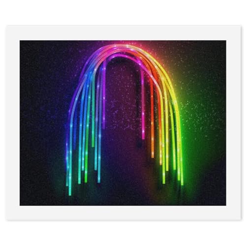 Regenbogen-Neon-Digitalmalerei, personalisiertes Malen nach Zahlen aus Fotos, digitales Ölgemälde-Set mit Pinseln, Malen nach Zahlen für Anfänger, Wanddekoration für Zuhause Regenbogen-Neon-Digitalmalerei, personalisiertes Malen nach Zahlen aus Fotos, digitales Ölgemälde-Set mit Pinseln, Malen nach Zahlen für Anfänger, Wanddekoration für Zuhause von HJKBCV