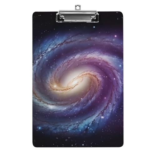Spiral-Galaxy-Acryl-Klemmbretter mit flachem Profil-Clip zum Aufhängen, personalisierte Klemmbretter, entworfen für Büro und Feld, Standard-A4, Briefgröße 21,6 x 31,8 cm von HJKBCV