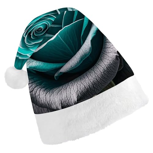 Weihnachtsmütze für Herren und Damen, Plüsch, Weihnachtsmütze, blaugrün, grau, Rose, Blume, Weihnachtsmannmützen für Party, Urlaub Weihnachtsmütze für Herren und Damen, Plüsch, Weihnachtsmütze, blaugrün, grau, Rose, Blume, Weihnachtsmannmützen für Party, Urlaub von HJKBCV