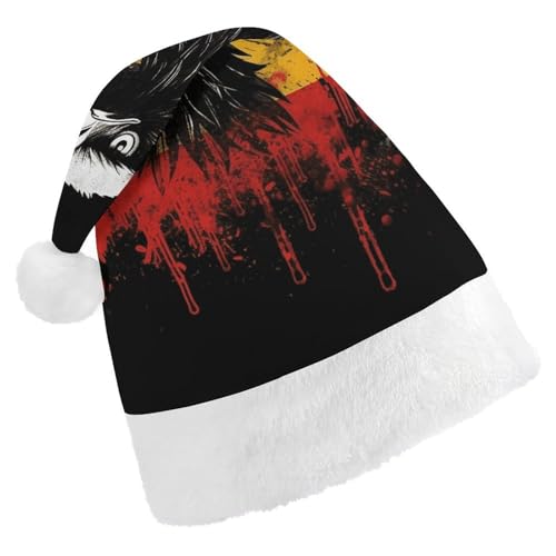 Weihnachtsmütze für Männer und Frauen, Plüsch-Weihnachtsmütze, Deutschland-Flagge, Adler, Weihnachtsmannmützen für Party, Urlaub Weihnachtsmütze für Männer und Frauen, Plüsch-Weihnachtsmütze, Deutschland-Flagge, Adler, Weihnachtsmannmützen für Party, Urlaub von HJKBCV