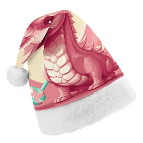 Weihnachtsmütze für Männer und Frauen, Plüsch-Weihnachtsmütze, Drache und Lutscher, Weihnachtsmannmützen für Party, Urlaub Weihnachtsmütze für Männer und Frauen, Plüsch-Weihnachtsmütze, Drache und Lutscher, Weihnachtsmannmützen für Party, Urlaub von HJKBCV