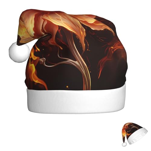 Weihnachtsmütze für Männer und Frauen, Plüsch-Weihnachtsmütze, Flammenblume, Weihnachtsmannmützen für Party, Urlaub Weihnachtsmütze für Männer und Frauen, Plüsch-Weihnachtsmütze, Flammenblume, Weihnachtsmannmützen für Party, Urlaub von HJKBCV
