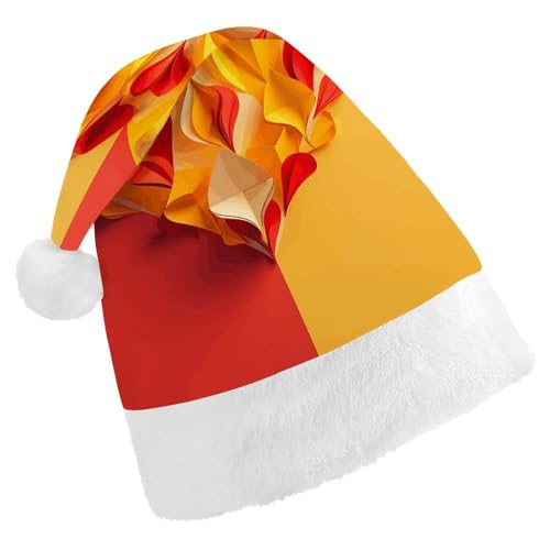 Weihnachtsmütze für Männer und Frauen, Plüsch-Weihnachtsmütze, Gelb und Rot, Weihnachtsmannmützen für Party, Urlaub Weihnachtsmütze für Männer und Frauen, Plüsch-Weihnachtsmütze, Gelb und Rot, Weihnachtsmannmützen für Party, Urlaub von HJKBCV