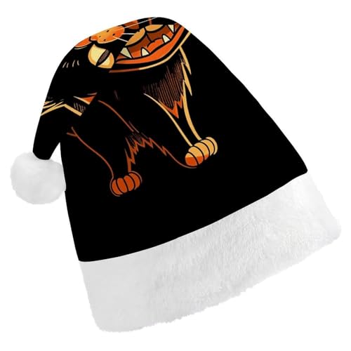 Weihnachtsmütze für Männer und Frauen, Plüsch-Weihnachtsmütze, Katze, zeigt Zähne, Weihnachtsmannmützen für Party, Urlaub Weihnachtsmütze für Männer und Frauen, Plüsch-Weihnachtsmütze, Katze, zeigt Zähne, Weihnachtsmannmützen für Party, Urlaub von HJKBCV