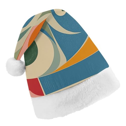 Weihnachtsmütze für Männer und Frauen, Plüsch-Weihnachtsmütze, Mitte des Jahrhunderts, moderne Drucke, Weihnachtsmannmützen für Party, Urlaub Weihnachtsmütze für Männer und Frauen, Plüsch-Weihnachtsmütze, Mitte des Jahrhunderts, moderne Drucke, Weihnachtsmannmützen für Party, Urlaub von HJKBCV