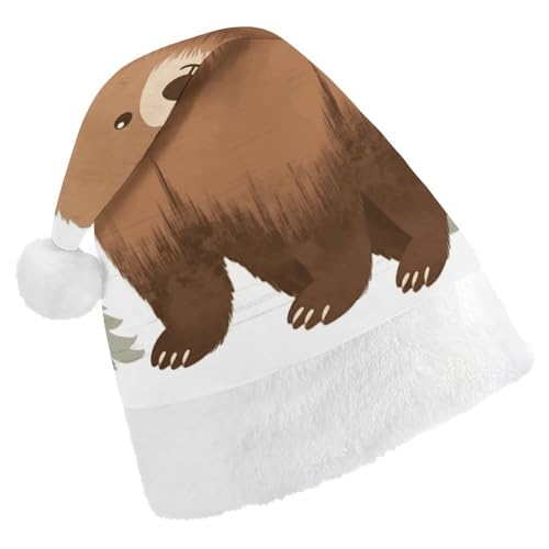 Weihnachtsmütze für Männer und Frauen, Plüsch-Weihnachtsmütze, Tierbär, Weihnachtsmannmützen für Party, Urlaub Weihnachtsmütze für Männer und Frauen, Plüsch-Weihnachtsmütze, Tierbär, Weihnachtsmannmützen für Party, Urlaub von HJKBCV