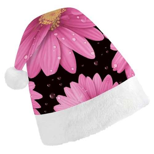 Weihnachtsmütze für Männer und Frauen, Plüsch-Weihnachtsmütze, gepunktet, Blume, Weihnachtsmannmützen für Party, Urlaub Weihnachtsmütze für Männer und Frauen, Plüsch-Weihnachtsmütze, gepunktet, Blume, Weihnachtsmannmützen für Party, Urlaub von HJKBCV