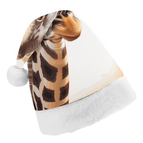 Weihnachtsmütze für Männer und Frauen, Plüsch-Weihnachtsmütze, niedliche Giraffe, Weihnachtsmannmützen für Party, Urlaub Weihnachtsmütze für Männer und Frauen, Plüsch-Weihnachtsmütze, niedliche Giraffe, Weihnachtsmannmützen für Party, Urlaub von HJKBCV