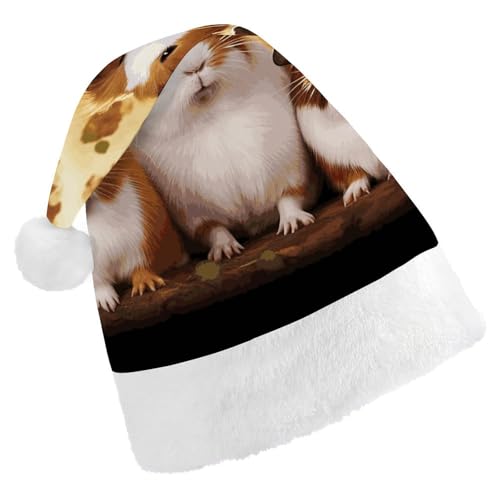 Weihnachtsmütze für Männer und Frauen, Plüschmütze, Meerschweinchen, Weihnachtsmannmützen für Party, Urlaub Weihnachtsmütze für Männer und Frauen, Plüschmütze, Meerschweinchen, Weihnachtsmannmützen für Party, Urlaub von HJKBCV