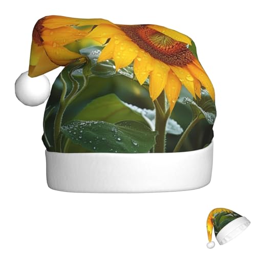 Weihnachtsmütze für Männer und Frauen, Plüschmütze, Sonnenblumen, Weihnachtsmannmützen für Party, Urlaub Weihnachtsmütze für Männer und Frauen, Plüschmütze, Sonnenblumen, Weihnachtsmannmützen für Party, Urlaub von HJKBCV