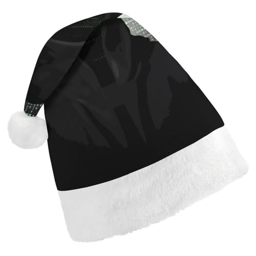 Weihnachtsmütze für Männer und Frauen, Plüschmütze, schwarze Mütze, dunkle Seite, Hacker, Weihnachtsmannmützen für Party, Urlaub Weihnachtsmütze für Männer und Frauen, Plüschmütze, schwarze Mütze, dunkle Seite, Hacker, Weihnachtsmannmützen für Party, Urlaub von HJKBCV