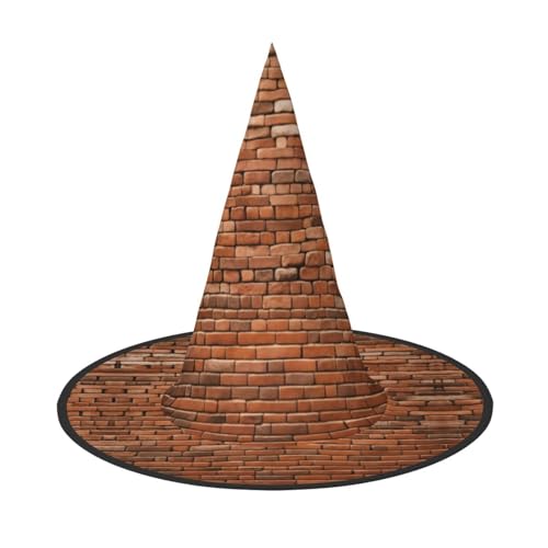HJKTVDRQ Alter Ziegelstein-Wanddruck, Halloween-Hüte, Hexenhüte, Zaubererhüte für Halloween, Feste, Karneval, Cosplay HJKTVDRQ Alter Ziegelstein-Wanddruck, Halloween-Hüte, Hexenhüte, Zaubererhüte für Halloween, Feste, Karneval, Cosplay von HJKTVDRQ