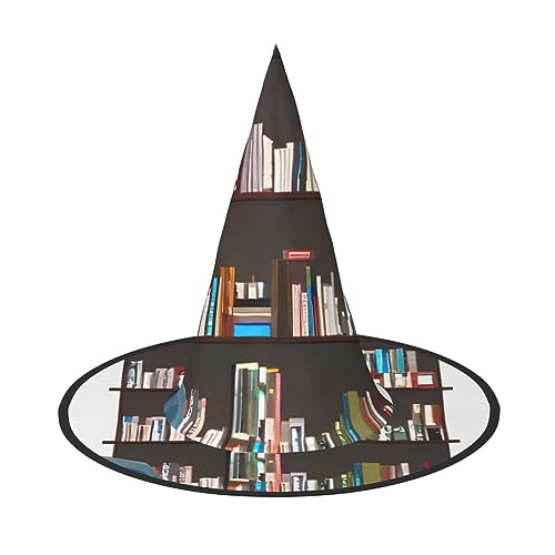 HJKTVDRQ Bibliotheks-Bücherregal-Druck, Halloween-Hüte, Hexenhüte, Zaubererhüte für Halloween, Feste, Karneval, Cosplay HJKTVDRQ Bibliotheks-Bücherregal-Druck, Halloween-Hüte, Hexenhüte, Zaubererhüte für Halloween, Feste, Karneval, Cosplay von HJKTVDRQ