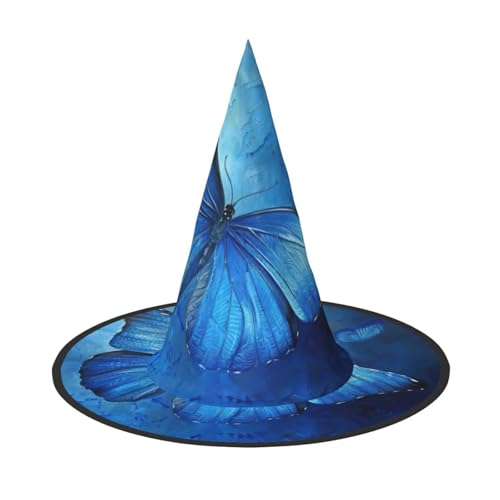 HJKTVDRQ Blauer Schmetterling Druck Halloween Hüte Halloween Hexe Hüte Zauberer Hüte Für Halloween Feste, Karneval Cosplay HJKTVDRQ Blauer Schmetterling Druck Halloween Hüte Halloween Hexe Hüte Zauberer Hüte Für Halloween Feste, Karneval Cosplay von HJKTVDRQ