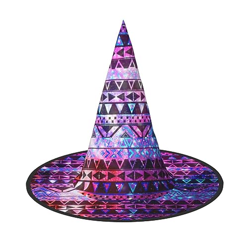 HJKTVDRQ Glänzender Muster-Druck, Halloween-Hüte, Hexenhüte, Zaubererhüte für Halloween, Feste, Karneval, Cosplay HJKTVDRQ Glänzender Muster-Druck, Halloween-Hüte, Hexenhüte, Zaubererhüte für Halloween, Feste, Karneval, Cosplay von HJKTVDRQ