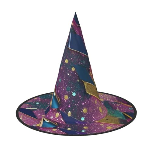 HJKTVDRQ Glitzer-Druck, Halloween-Hüte, Hexenhüte, Zaubererhüte für Halloween, Feste, Karneval, Cosplay HJKTVDRQ Glitzer-Druck, Halloween-Hüte, Hexenhüte, Zaubererhüte für Halloween, Feste, Karneval, Cosplay von HJKTVDRQ