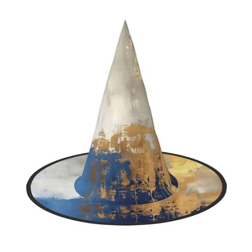HJKTVDRQ Gold Blau Weiß Druck Halloween Hüte Halloween Hexe Hüte Zauberer Hüte Für Halloween Feste, Karneval Cosplay HJKTVDRQ Gold Blau Weiß Druck Halloween Hüte Halloween Hexe Hüte Zauberer Hüte Für Halloween Feste, Karneval Cosplay von HJKTVDRQ