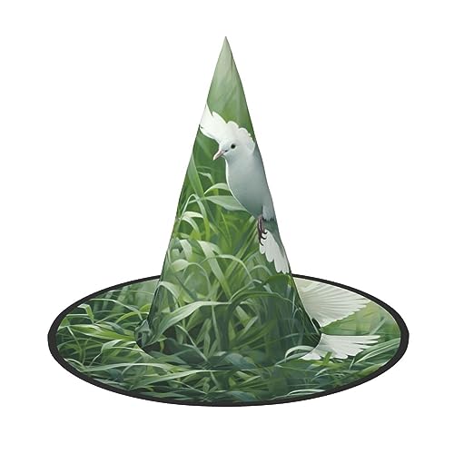 HJKTVDRQ Gras Und Taube Drucken Halloween Hüte Halloween Hexe Hüte Zauberer Hüte Für Halloween Feste, Karneval Cosplay von HJKTVDRQ