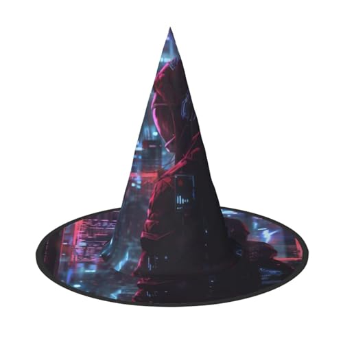 HJKTVDRQ Hacker Era Print Halloween Hüte Hexenhüte Zauberer Hüte für Halloween Festlichkeiten Karneval Cosplay HJKTVDRQ Hacker Era Print Halloween Hüte Hexenhüte Zauberer Hüte für Halloween Festlichkeiten Karneval Cosplay von HJKTVDRQ