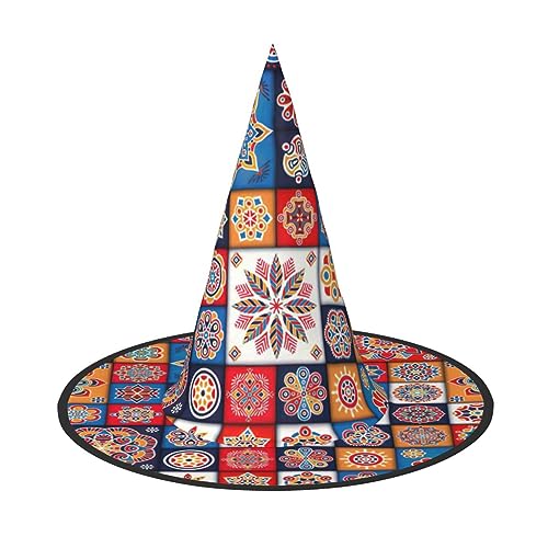 HJKTVDRQ Halloween-Hüte im Retro-Stil, mit fließendem Druck, Hexenhüte, Zaubererhüte für Halloween, Feste, Karneval, Cosplay HJKTVDRQ Halloween-Hüte im Retro-Stil, mit fließendem Druck, Hexenhüte, Zaubererhüte für Halloween, Feste, Karneval, Cosplay von HJKTVDRQ