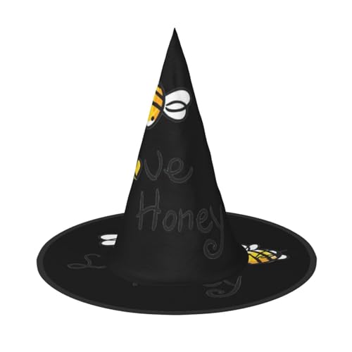 HJKTVDRQ Halloween-Hüte mit Bienenliebe und Honigdruck, Halloween-Hexenhüte, Zaubererhüte für Halloween, Feste, Karneval, Cosplay HJKTVDRQ Halloween-Hüte mit Bienenliebe und Honigdruck, Halloween-Hexenhüte, Zaubererhüte für Halloween, Feste, Karneval, Cosplay von HJKTVDRQ