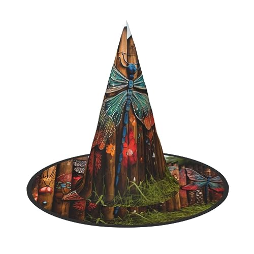HJKTVDRQ Halloween-Hüte mit Libellenzaun, Halloween-Hexenhüte, Zaubererhüte für Halloween, Feste, Karneval, Cosplay HJKTVDRQ Halloween-Hüte mit Libellenzaun, Halloween-Hexenhüte, Zaubererhüte für Halloween, Feste, Karneval, Cosplay von HJKTVDRQ