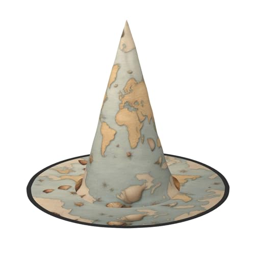 HJKTVDRQ Halloween-Hüte mit Muschelmotiv, Hexenhüte, Zaubererhüte für Halloween, Feste, Karneval, Cosplay von HJKTVDRQ