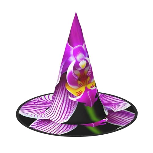 HJKTVDRQ Halloween-Hüte mit Orchideen-Blumendruck, Hexenhüte, Zaubererhüte für Halloween, Feste, Karneval, Cosplay HJKTVDRQ Halloween-Hüte mit Orchideen-Blumendruck, Hexenhüte, Zaubererhüte für Halloween, Feste, Karneval, Cosplay von HJKTVDRQ