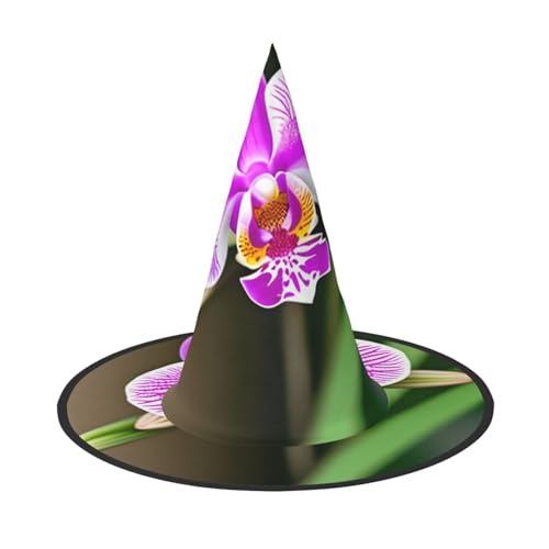 HJKTVDRQ Halloween-Hüte mit Orchideen-Druck, Hexenhüte, Zaubererhüte für Halloween, Feste, Karneval, Cosplay HJKTVDRQ Halloween-Hüte mit Orchideen-Druck, Hexenhüte, Zaubererhüte für Halloween, Feste, Karneval, Cosplay von HJKTVDRQ