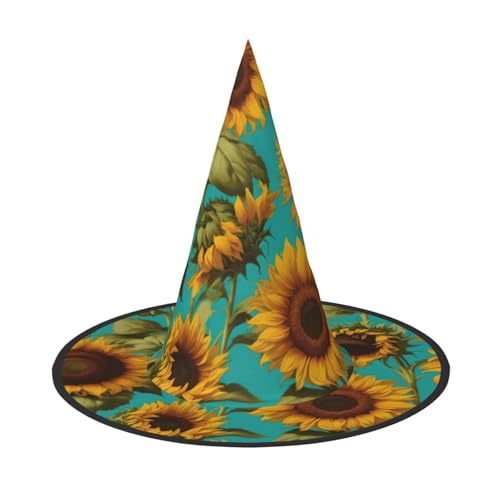 HJKTVDRQ Halloween-Hüte mit Sonnenblumen-Druck, Hexenhüte, Zaubererhüte für Halloween, Feste, Karneval, Cosplay HJKTVDRQ Halloween-Hüte mit Sonnenblumen-Druck, Hexenhüte, Zaubererhüte für Halloween, Feste, Karneval, Cosplay von HJKTVDRQ