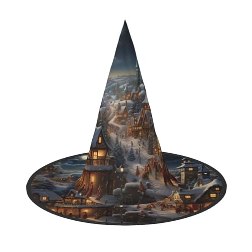 HJKTVDRQ Halloween-Hüte mit Weihnachtsdruck, Hexenhüte, Zaubererhüte für Halloween, Feste, Karneval, Cosplay HJKTVDRQ Halloween-Hüte mit Weihnachtsdruck, Hexenhüte, Zaubererhüte für Halloween, Feste, Karneval, Cosplay von HJKTVDRQ