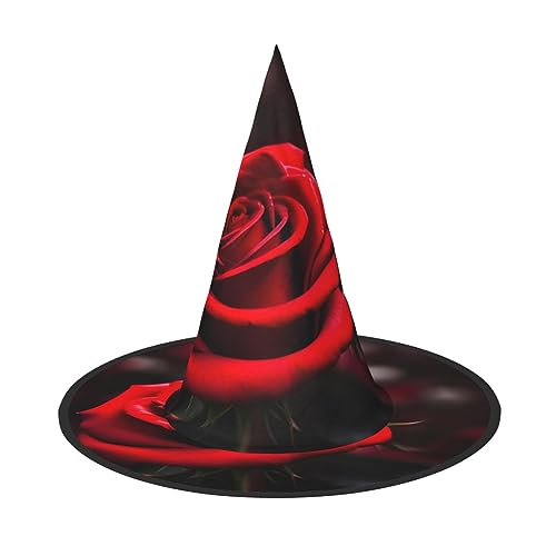 HJKTVDRQ Halloween-Hüte mit roten Rosen, Hexenhüte, Zaubererhüte für Halloween, Feste, Karneval, Cosplay HJKTVDRQ Halloween-Hüte mit roten Rosen, Hexenhüte, Zaubererhüte für Halloween, Feste, Karneval, Cosplay von HJKTVDRQ