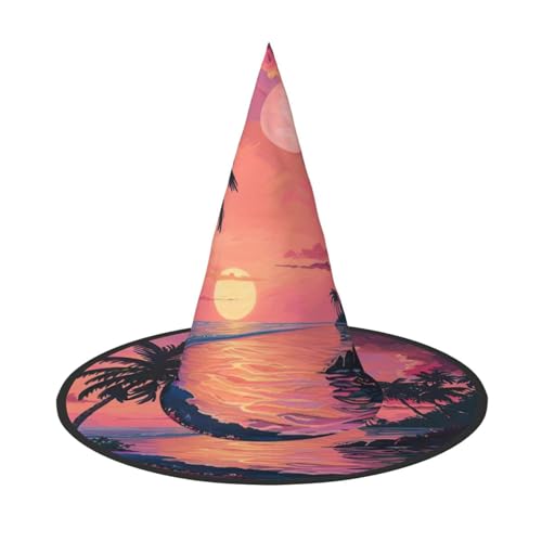 HJKTVDRQ Halloween-Hüte mit tropischem Sonnenuntergang, Hexenhüte, Zaubererhüte für Halloween, Feste, Karneval, Cosplay HJKTVDRQ Halloween-Hüte mit tropischem Sonnenuntergang, Hexenhüte, Zaubererhüte für Halloween, Feste, Karneval, Cosplay von HJKTVDRQ