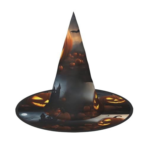 HJKTVDRQ Halloween-Kürbis-Druck, Halloween-Hexenhüte, Zaubererhüte für Halloween, Feste, Karneval, Cosplay HJKTVDRQ Halloween-Kürbis-Druck, Halloween-Hexenhüte, Zaubererhüte für Halloween, Feste, Karneval, Cosplay von HJKTVDRQ
