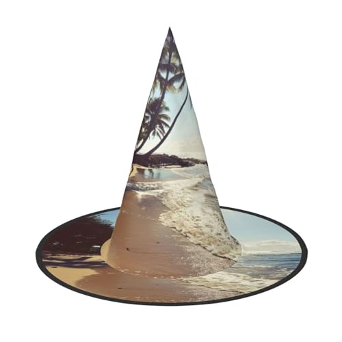 HJKTVDRQ Hawaii-Strand-Druck, Halloween-Hexenhüte, Zauberer-Hüte für Halloween, Festivals, Karneval, Cosplay HJKTVDRQ Hawaii-Strand-Druck, Halloween-Hexenhüte, Zauberer-Hüte für Halloween, Festivals, Karneval, Cosplay von HJKTVDRQ