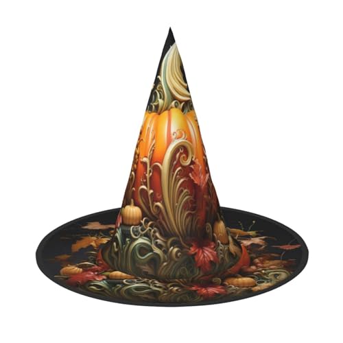 HJKTVDRQ Herbst-Kürbis-Druck, Halloween-Hexenhüte, Zaubererhüte für Halloween, Feste, Karneval, Cosplay HJKTVDRQ Herbst-Kürbis-Druck, Halloween-Hexenhüte, Zaubererhüte für Halloween, Feste, Karneval, Cosplay von HJKTVDRQ
