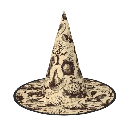 HJKTVDRQ Hexenhut Druck, Halloween-Hüte, Hexenhüte, Zaubererhüte für Halloween, Feste, Karneval, Cosplay HJKTVDRQ Hexenhut Druck, Halloween-Hüte, Hexenhüte, Zaubererhüte für Halloween, Feste, Karneval, Cosplay von HJKTVDRQ