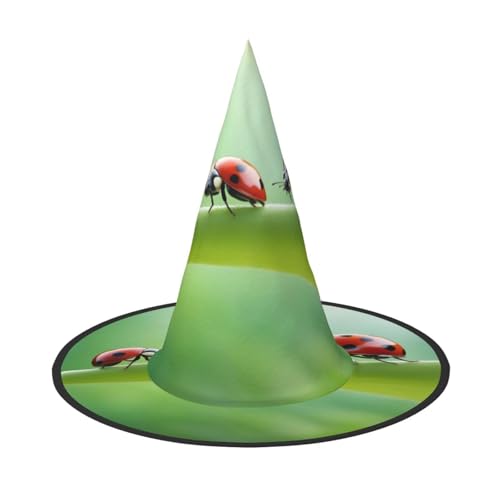 HJKTVDRQ Lustiger Marienkäfer-Druck, Halloween-Hexenhüte, Zaubererhüte für Halloween, Feste, Karneval, Cosplay HJKTVDRQ Lustiger Marienkäfer-Druck, Halloween-Hexenhüte, Zaubererhüte für Halloween, Feste, Karneval, Cosplay von HJKTVDRQ