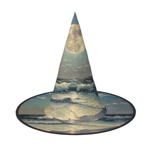HJKTVDRQ Mond Und Meer Druck Halloween Hüte Halloween Hexe Hüte Zauberer Hüte Für Halloween Feste, Karneval Cosplay HJKTVDRQ Mond Und Meer Druck Halloween Hüte Halloween Hexe Hüte Zauberer Hüte Für Halloween Feste, Karneval Cosplay von HJKTVDRQ