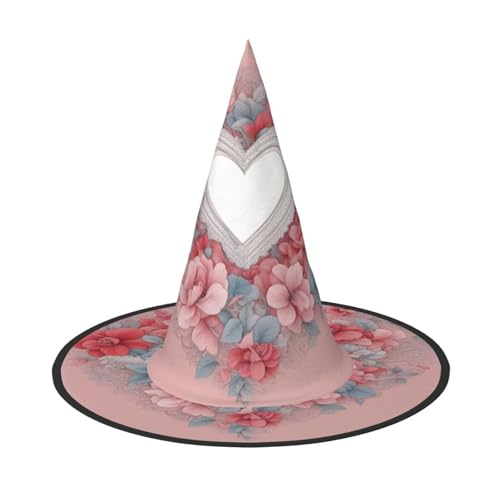 HJKTVDRQ Romantischer Herzaufdruck, Halloween-Hexenhüte, Zaubererhüte für Halloween, Feste, Karneval, Cosplay HJKTVDRQ Romantischer Herzaufdruck, Halloween-Hexenhüte, Zaubererhüte für Halloween, Feste, Karneval, Cosplay von HJKTVDRQ