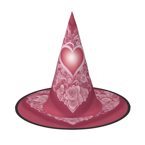 HJKTVDRQ Romantischer Herzaufdruck, Halloween-Hexenhüte, Zaubererhüte für Halloween, Feste, Karneval, Cosplay HJKTVDRQ Romantischer Herzaufdruck, Halloween-Hexenhüte, Zaubererhüte für Halloween, Feste, Karneval, Cosplay von HJKTVDRQ