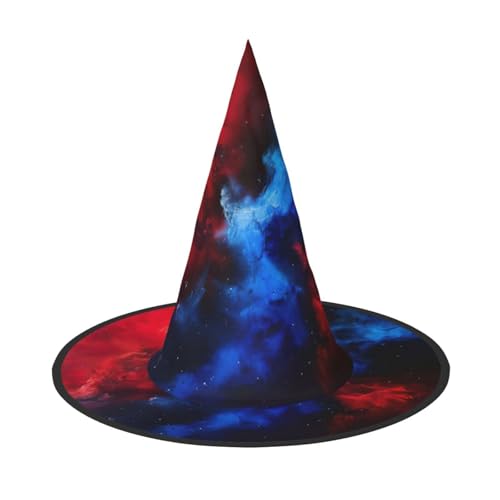 HJKTVDRQ Rote blaue Galaxie-Druck, Halloween-Hexenhüte, Zaubererhüte für Halloween, Feste, Karneval, Cosplay HJKTVDRQ Rote blaue Galaxie-Druck, Halloween-Hexenhüte, Zaubererhüte für Halloween, Feste, Karneval, Cosplay von HJKTVDRQ