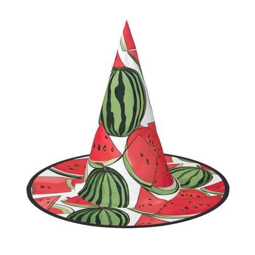 HJKTVDRQ Roter Wassermelonen-Druck, Halloween-Hexenhüte, Zaubererhüte für Halloween, Feste, Karneval, Cosplay HJKTVDRQ Roter Wassermelonen-Druck, Halloween-Hexenhüte, Zaubererhüte für Halloween, Feste, Karneval, Cosplay von HJKTVDRQ