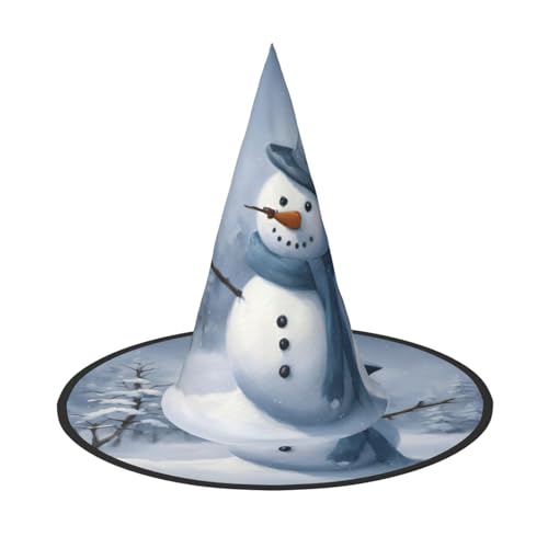 HJKTVDRQ Winter-Schneemann-Druck, Halloween-Hüte, Hexenhüte, Zaubererhüte für Halloween, Feste, Karneval, Cosplay HJKTVDRQ Winter-Schneemann-Druck, Halloween-Hüte, Hexenhüte, Zaubererhüte für Halloween, Feste, Karneval, Cosplay von HJKTVDRQ