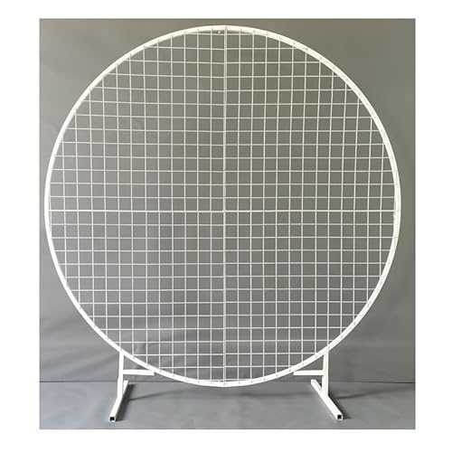 HJLKDYM Runder Hintergrundständer, Metall-Ballonbogenständer, Hochzeitsbogen Gartenlauben-Hintergrundrahmen Für Hochzeiten Geburtstage Partydekorationen Jubiläum(Weiß,1.8m/70.8im) von HJLKDYM